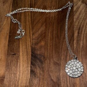 White House Black Market Silver Crystal Necklace